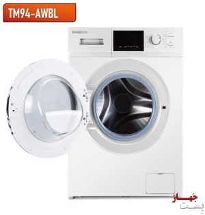 ماشین لباسشویی 9 کیلویی ایکس ویژن مدل TM94-AWBLروبرو با در باز